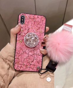 Hair Ball Airbag Bracket Diamond iPhone Case