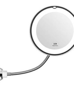 Flexible Light Up Mirror 10X magnification 360-Degree Rotating Makeup Mirror