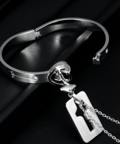 Heart Lock Bracelet & Key Necklace