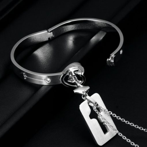 Heart Lock Bracelet & Key Necklace