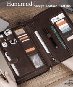 JOHNMADE Leather Vintage Handmade Padfolio