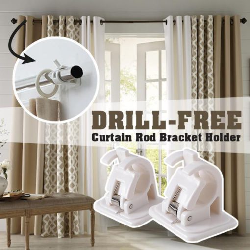 Drill-Free Curtain Rod Bracket Holder