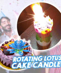 Rotating Lotus Cake Candle