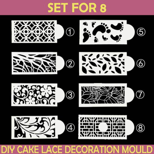 DIY Cake Lace Decoration Mould - Set For 8 - Image 8