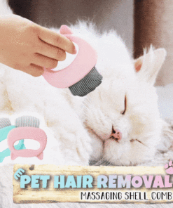 Pet Hair Removal Massaging Shell Comb