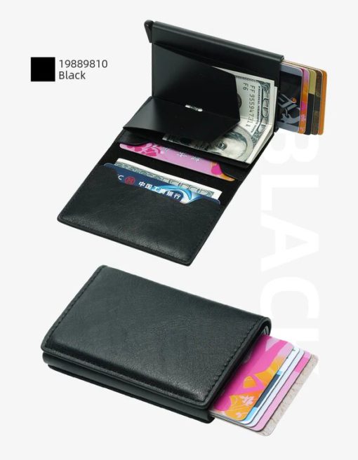 Large Capacity Leather RFID Secure Cash and Cards Wallet - Image 6