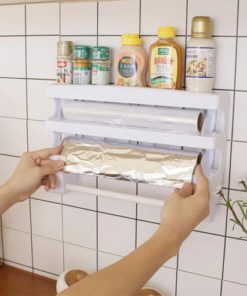 Multifunction Film Storage Rack Cutter for Kitchen