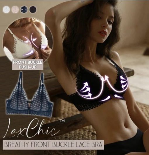 LaxChic™ Breathy Front Buckle Lace Bra