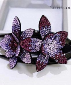 Rhinestone Double Flower Hair Clip