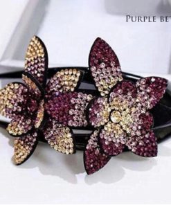 Rhinestone Double Flower Hair Clip