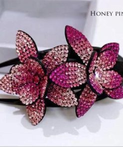 Rhinestone Double Flower Hair Clip