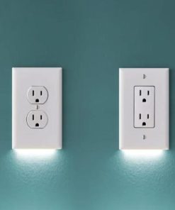 Outlet Wall Plate with LED Night Lights-No Batteries or Wires