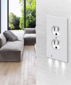 Outlet Wall Plate with LED Night Lights-No Batteries or Wires