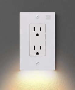 Outlet Wall Plate with LED Night Lights-No Batteries or Wires