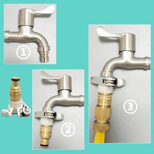 Universal 3-in-1 Brass Hose Tap Connectors Set