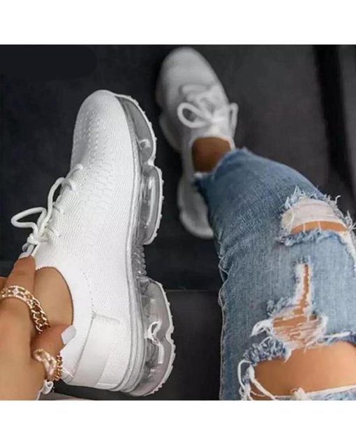 Mesh Lace-up Air Cushion Sole Sneaker