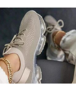 Mesh Lace-up Air Cushion Sole Sneaker