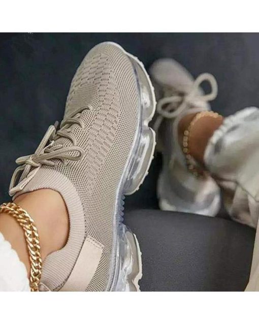 Mesh Lace-up Air Cushion Sole Sneaker