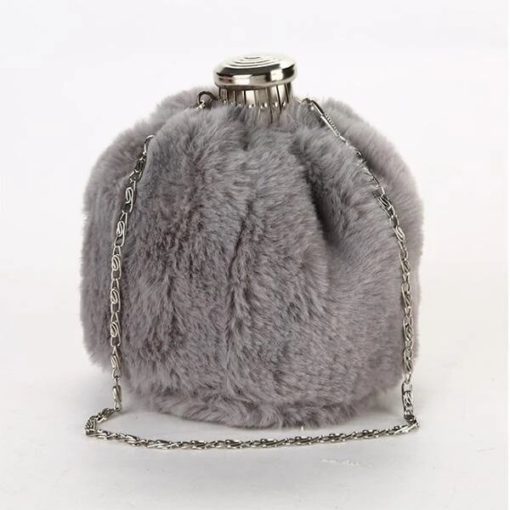 Women Portable Plush Bucket Bag - Image 5