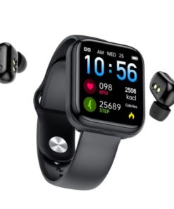 2 in 1 Smart Watch with Wireless Bluetooth Earbuds