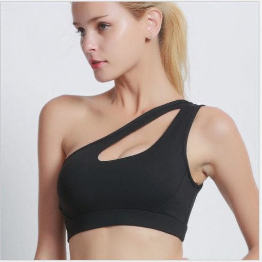 One Shoulder Wireless Sports Bra