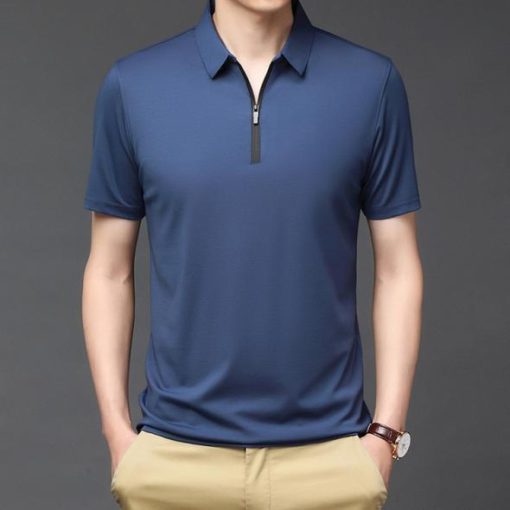 Fashion Men's Ice Silk POLO Shirt - Image 8