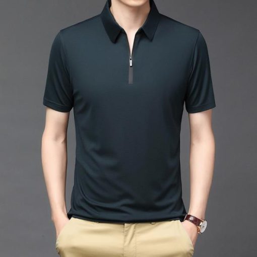 Fashion Men's Ice Silk POLO Shirt - Image 5