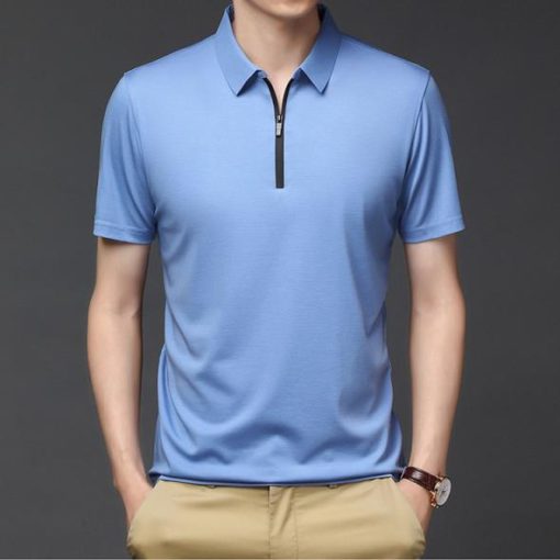 Fashion Men's Ice Silk POLO Shirt - Image 3