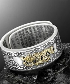 Feng Shui Pixiu Mani Mantra Protection Wealth Ring