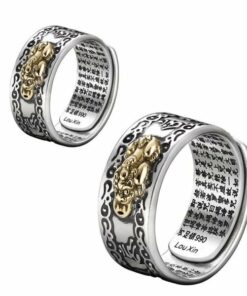 Feng Shui Pixiu Mani Mantra Protection Wealth Ring