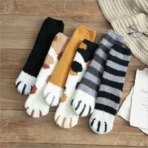 Winter Cat Claws Warm Sleep Floor Socks