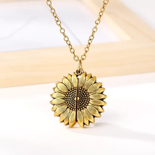 You Are My Sunshine Sunflower Necklace