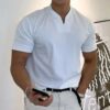 Men Gentlemans Business Short Sleeve Fitness T Shirt