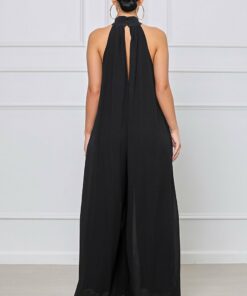 Halter Pleated Jumpsuit