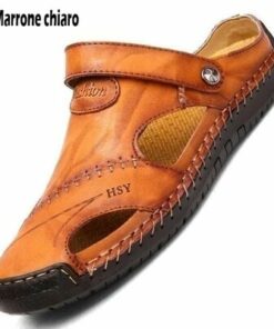 Large Size Soft Leather Mens Breathable Outdoor Sandals