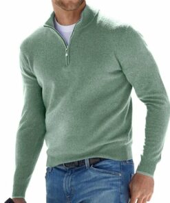 Mens Basic Zipped Sweater