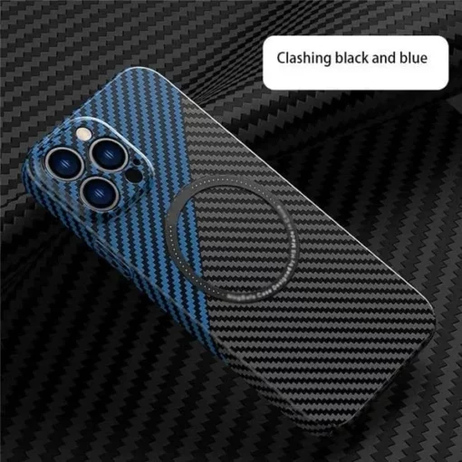 Carbon Fiber Texture Magnetic Wireless Charging iPhone Case