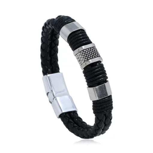 MagneticTherapy MensSlimming Leather Bracelet