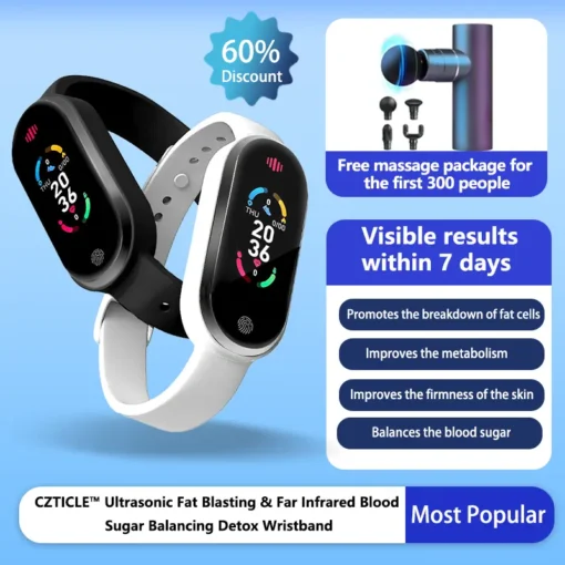 CZTICLE™ Ultrasonic Fat Blasting & Far Infrared Blood Sugar Balancing Detox Wristband