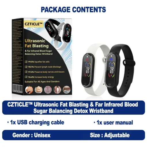 CZTICLE™ Ultrasonic Fat Blasting & Far Infrared Blood Sugar Balancing Detox Wristband