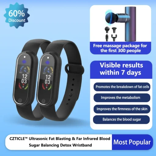 CZTICLE™ Ultrasonic Fat Blasting & Far Infrared Blood Sugar Balancing Detox Wristband