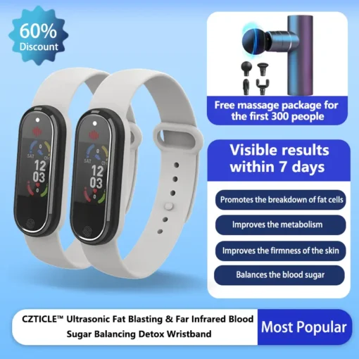 CZTICLE™ Ultrasonic Fat Blasting & Far Infrared Blood Sugar Balancing Detox Wristband