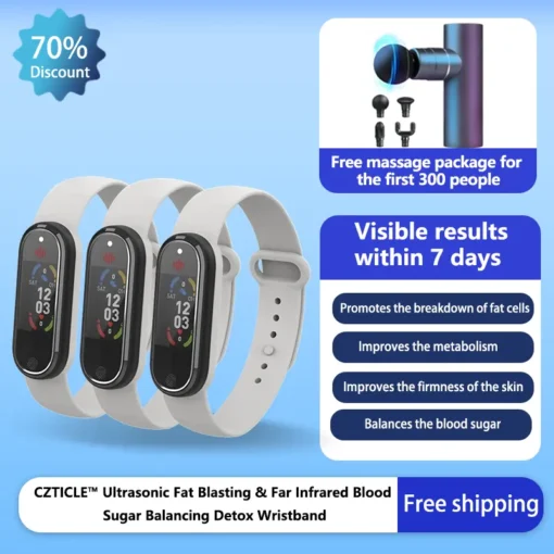 CZTICLE™ Ultrasonic Fat Blasting & Far Infrared Blood Sugar Balancing Detox Wristband