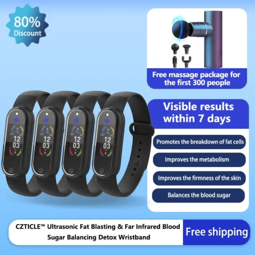 CZTICLE™ Ultrasonic Fat Blasting & Far Infrared Blood Sugar Balancing Detox Wristband