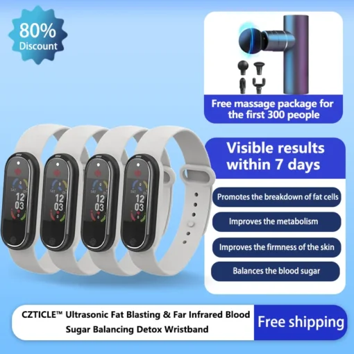 CZTICLE™ Ultrasonic Fat Blasting & Far Infrared Blood Sugar Balancing Detox Wristband